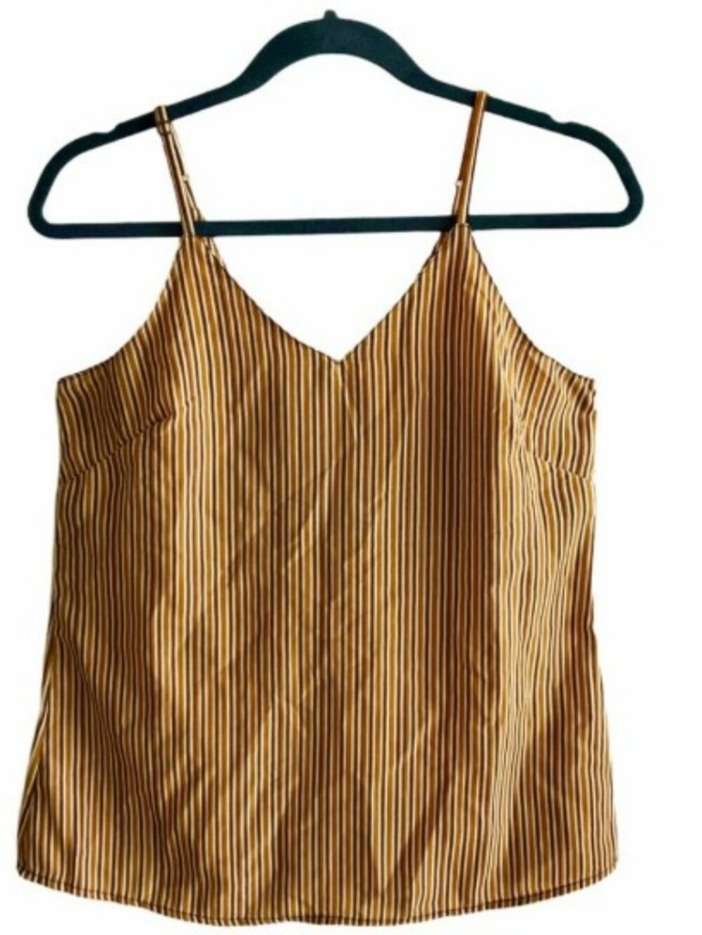 ✨ Japna Mustard & White Pinstripe Satin Cami Tank Top ✨